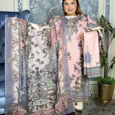 Premium Dubai Silk Three Peace Set (A-1001)