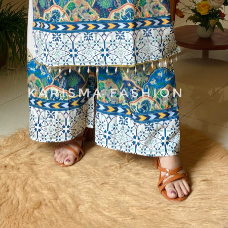 Premium Work Mirror Embroidery Dubai Silk 3-Piece Set (A-4001)
