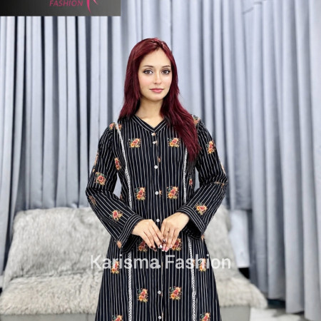 Elegant Jafran Printed Shirt Kurti - Side Pocket (A-9001)