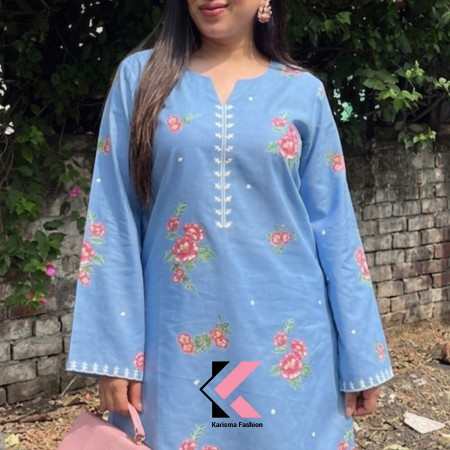 KARISMA"-PRINTED FARSHI FLORAL CO-ORD SET CODE (A-102)